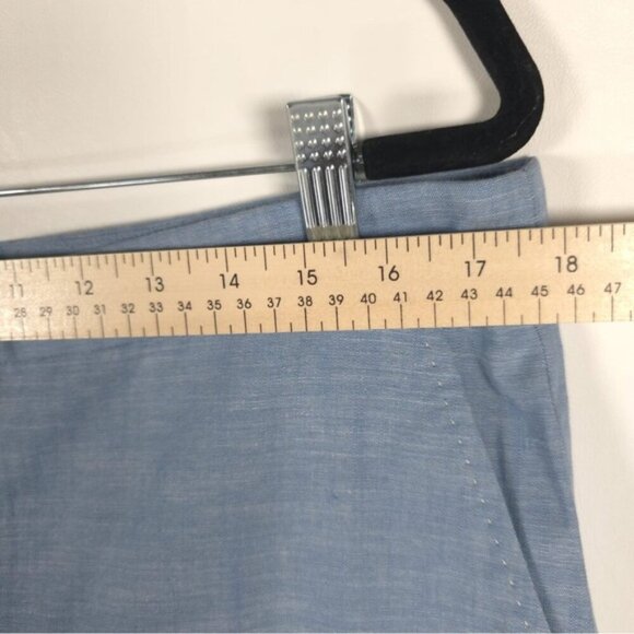 NWOT POLO RALPH LAUREN Kick Flare Crop Pants Chambray Blue 100% Cotton Size 14 - Picture 8 of 14